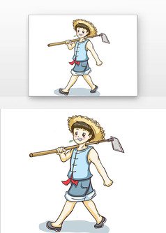 小满手绘劳动的农民