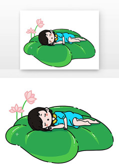花朵睡着卡通图片图片
