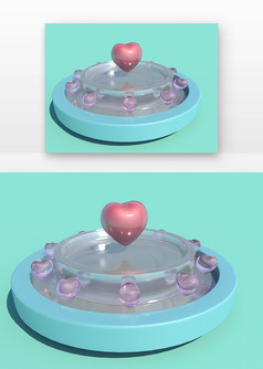 c4d卡通模型爱心