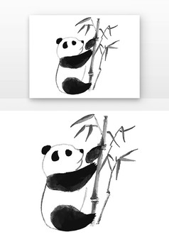 大熊猫吃竹子图片素描图片