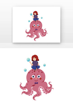 章鱼与海女漫画图片