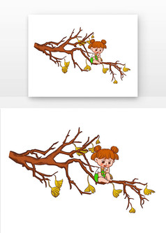 ��������������֦�ϵ�Ů��