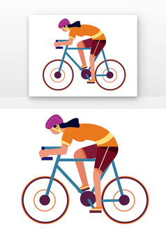 骑自行人戴安全帽女士骑单车
