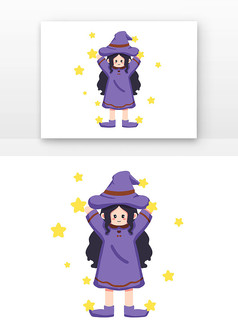 万圣节女巫撒星星