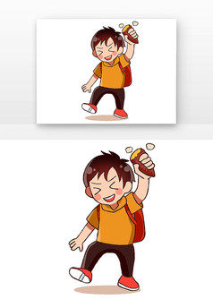 冬天拿着地瓜的男孩