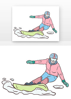 冬天滑雪人物