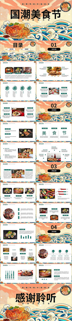国潮美食节活动策划方案PPT模板