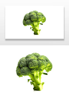 翠绿的西兰花蔬菜插画