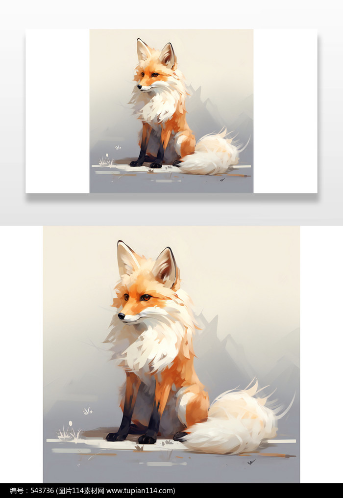 卡通手绘狐狸插画