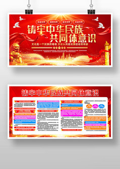 铸牢中华民族共同体意识党建展板