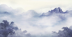 水墨国风山水背景