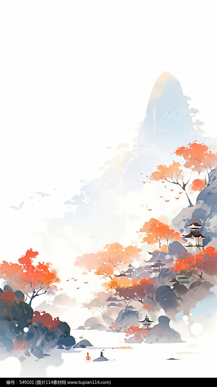 国风山水背景