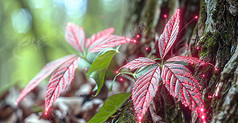 唯美植物绿植背景插图