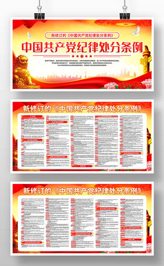 中国共产党党纪处分条例 法律法规党建展板