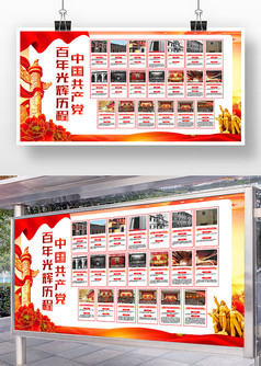 中国共产党党的光辉历程宣传展板