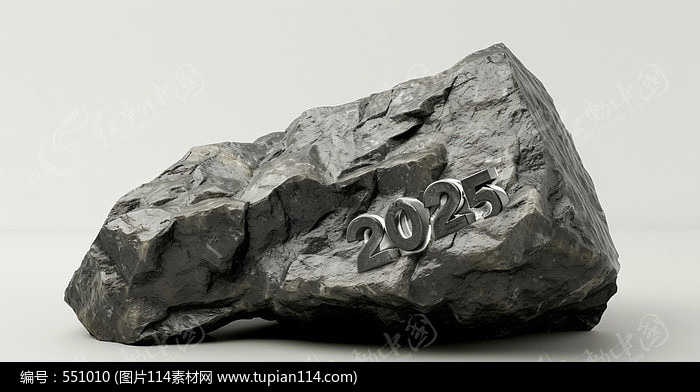 刻在石头上的2025数字