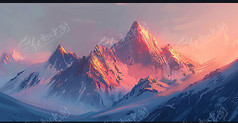 绚丽高山山峰背景素材