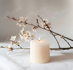 白色梅花蜡烛