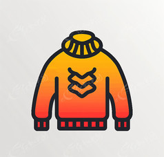 高领毛衣衣服图标