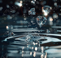 钻石掉水里面