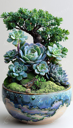 绿色多肉植物