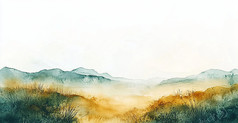 简约水彩风景图