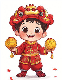 过年喜庆男孩
