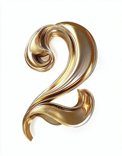 金色个性数字2