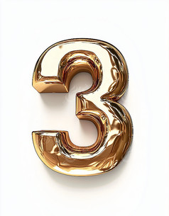 金色数字3