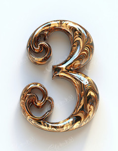 3金色数字