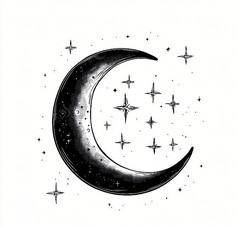 黑色的月亮星星