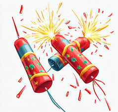 过年放爆竹
